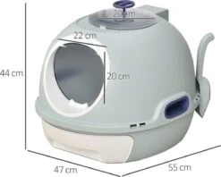 PawHut Kattentoilet Kattenbak Dakraam Bodembak Schep Draagbaar PP ABS D31-012 -Huisdierbenodigdheden Korting 1200x960 16