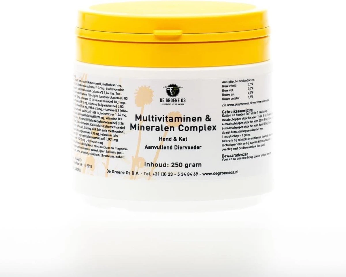 Multivitaminen En Mineralen Complex - Hond & Kat - De Groene Os 3 Multivitaminen En Mineralen Complex - Hond & Kat - De Groene Os