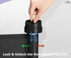 Caedentes - Hondenhek – Inrolbaar – Dierenhek -tot 150cm Uitrolbaar – Zwart -Huisdierbenodigdheden Korting 1200x975