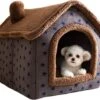 Château Animaux® Hondenhuis - Kattenhuis - 50 X 40x 46 Cm - Dierenhuis - Kattenhok - Hondentent - Hondenhuisjes Voor Binnen - Bruin -Huisdierbenodigdheden Korting 1200x985 2