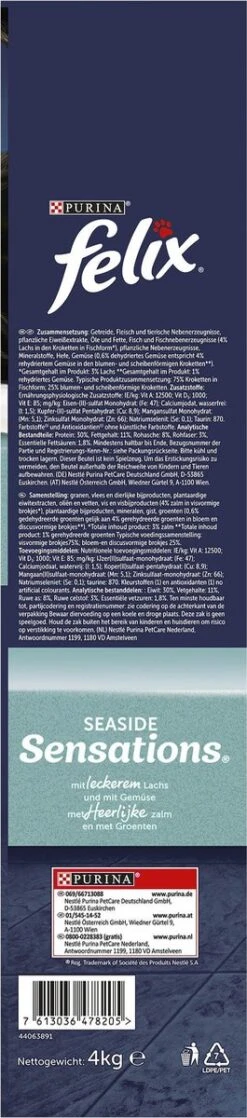 Felix Seaside Sensations - Katten Droogvoer - Zalm, Koolvis &groenten - 4kg -Huisdierbenodigdheden Korting 265x1200 2