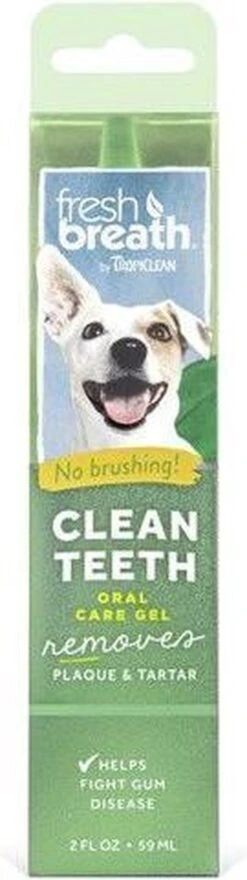Tropiclean Fresh Breath Clean Teeth Oral Care Gel - Gebitsverzorging - Mint 59 Ml -Huisdierbenodigdheden Korting 337x1200 1