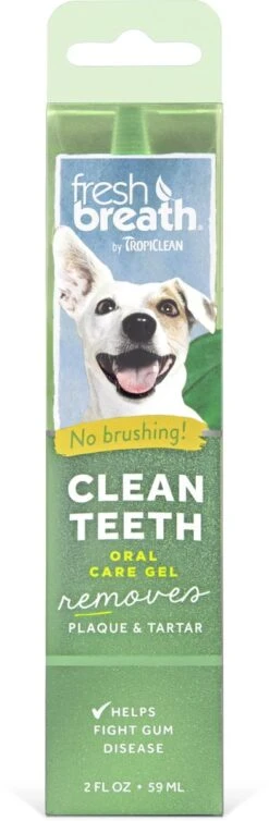Tropiclean Fresh Breath Clean Teeth Oral Care Gel - Gebitsverzorging - Mint 59 Ml -Huisdierbenodigdheden Korting 393x1200