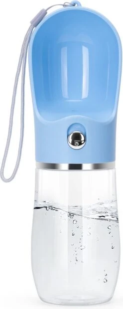 Nobleza 43B4B - Honden Waterfles - 380ml - Honden Bidon - Honden Drinkfles - Blauw