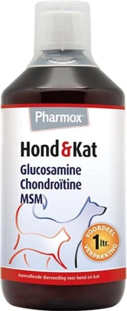 Pharmox Hond & Kat Glucosamine 1000 Ml - Belangrijke Bouwsteen Voor Honden En Katten - Geschikt Voor Ieder Type Hond Of Kat -Huisdierbenodigdheden Korting 490x1200