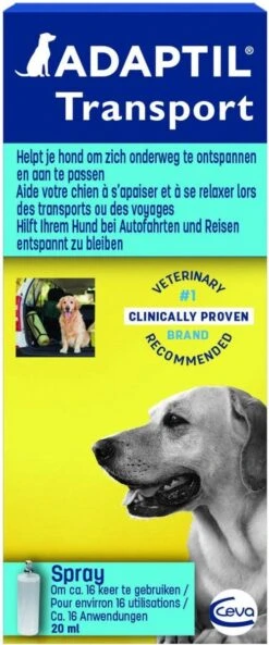 Adaptil Antistressmiddel - Transport Spray Hond - 20 Ml -Huisdierbenodigdheden Korting 500x1200
