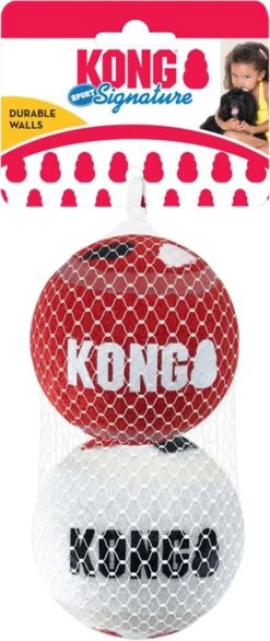 KONG Signature Speelballen M - Steviger Dan Tennisballen - Niet Schurend Materiaal - Speelbal Voor Honden - 3 Stuks -Huisdierbenodigdheden Korting 506x1200 2