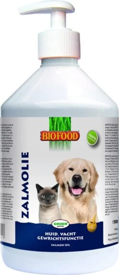 Biofood Zalmolie + Doseerpomp - 500 Ml -Huisdierbenodigdheden Korting 523x1200 1
