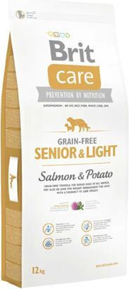 Brit Care Grain Free Senior & Light Salmon & Potato 12 Kg - Hond 3 Brit Care Grain Free Senior & Light Salmon & Potato 12 Kg - Hond