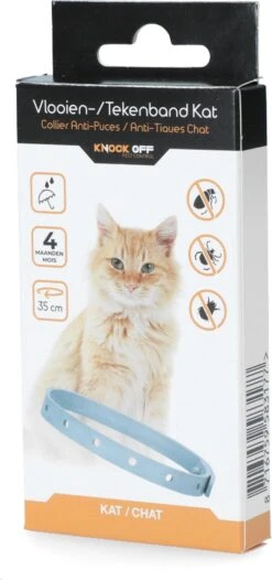 Knock Off Vlooien-tekenband – 100% Natuurlijke Vlooienbestrijding - Zonder Schadelijke Pesticiden Of Gif – Effectief Tot 4 Maanden – Nederlands- En Franstalige Handleiding – Regen- En Waterbestendig - Geschikt Voor Katten – 35 Cm -Huisdierbenodigdheden Korting 564x1200 1