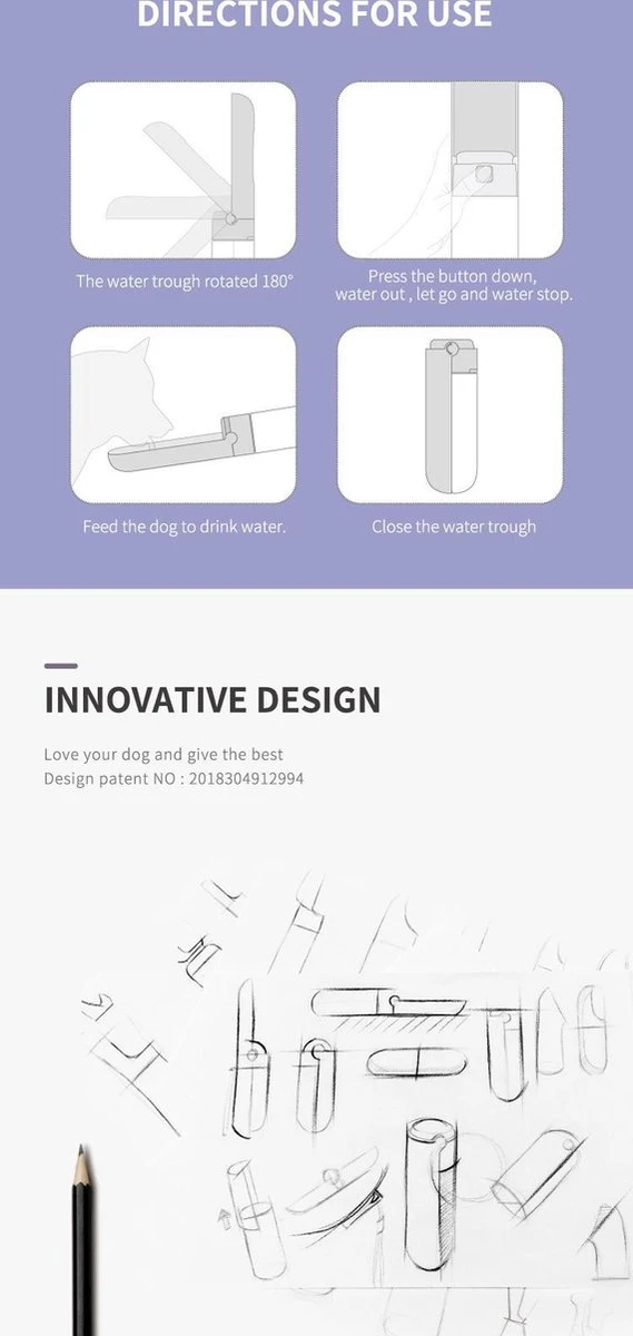 Vouwbare Honden Waterfles 420ml - Honden Fles Water - Honden Bidon - Honden Drinkfles - Paars 10 Vouwbare Honden Waterfles 420ml - Honden Fles Water - Honden Bidon - Honden Drinkfles - Paars - Image 8