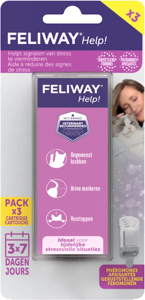 Feliway Help! Navulling 3x 48 Ml - 3x 7 Dagen - Kat - Tijdelijke Spannende Situaties Voor Je Kat 3 Feliway Help! Navulling 3x 48 Ml - 3x 7 Dagen - Kat - Tijdelijke Spannende Situaties Voor Je Kat