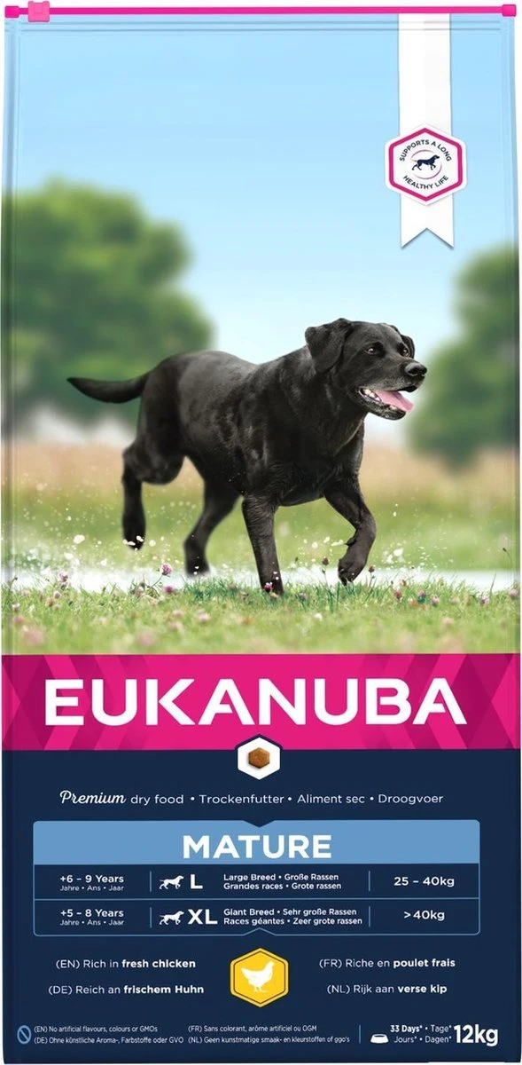 Eukanuba Dog Mature & Senior - Large Breed - Kip - Hondenvoer - 12 Kg 4 Eukanuba Dog Mature & Senior - Large Breed - Kip - Hondenvoer - 12 Kg - Afbeelding 2