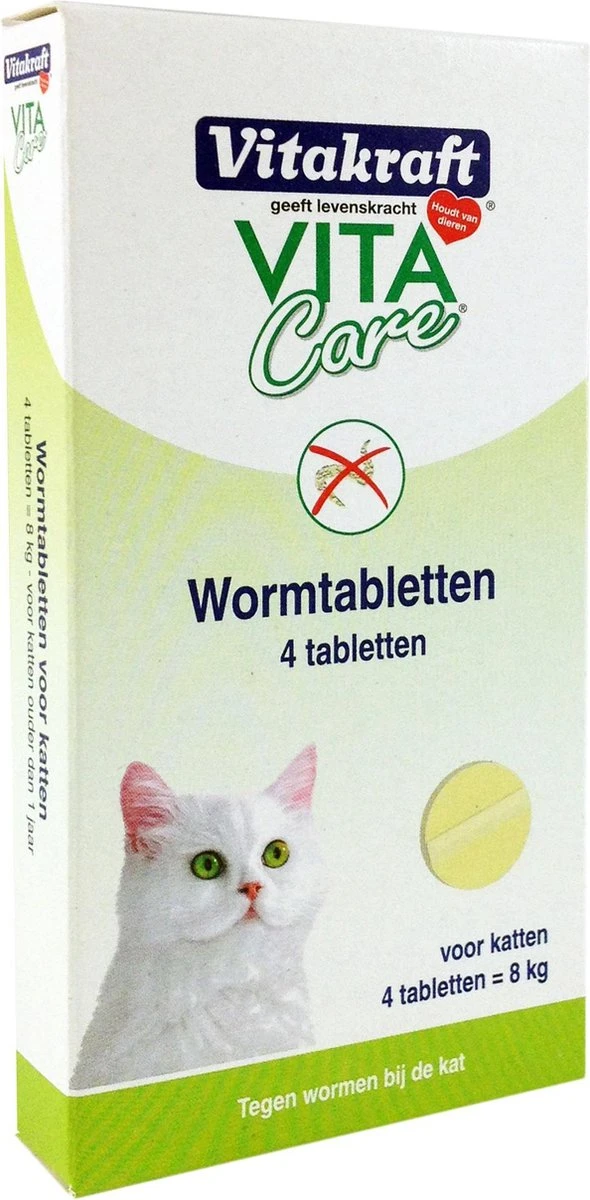 Vitakraft Vitacare Wormtabletten Voor Katten - 4 Tabletten 3 Vitakraft Vitacare Wormtabletten Voor Katten - 4 Tabletten