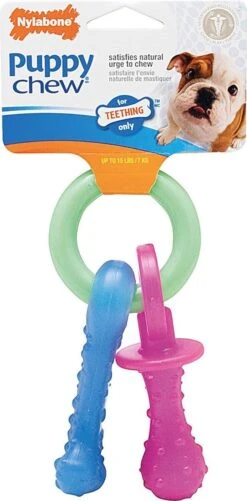 Nylabone Puppy Teething Pacifier Flexible - Hondenspeelgoed - Bacon 215x100x38 Mm 108 G Roze Blauw Groen Tot 11kg Small -Huisdierbenodigdheden Korting 592x1200 3