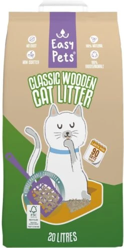 Easypets Houtkorrel Kattenbakvulling 10KG - 20L - Biologisch Afbreekbare Houtkorrels - FSC -Huisdierbenodigdheden Korting 600x1200 4