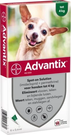 Bayer Advantix Vlooien & Teken Pipetten - Hond Tot 4Kg - 6 Stuks -Huisdierbenodigdheden Korting 634x1200 3