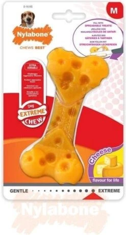Nylabone Extreme Kauwbot Met Kaassmaak - Voor De Krachtigste Kauwers - Vulbaar Met Smeersels Zoals Pindakaas - XS/M/L - Large -Huisdierbenodigdheden Korting 645x1200 7