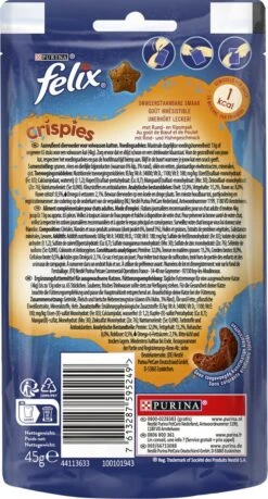 Felix Crispies - Kattensnacks Rund & Kip - 8 X 45g -Huisdierbenodigdheden Korting 646x1200 3