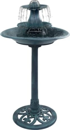 VidaXL Vogelbadje Met Fontein 50x91 Cm Kunststof Groen -Huisdierbenodigdheden Korting 649x1200 5