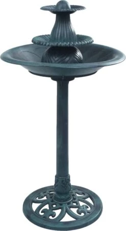 VidaXL Vogelbadje Met Fontein 50x91 Cm Kunststof Groen -Huisdierbenodigdheden Korting 659x1200 5