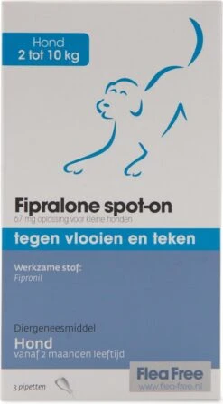 Flea Free Fipralone Spot-on Hond 2 Tot 10 Kg - 3 Pipet -Huisdierbenodigdheden Korting 664x1200 3