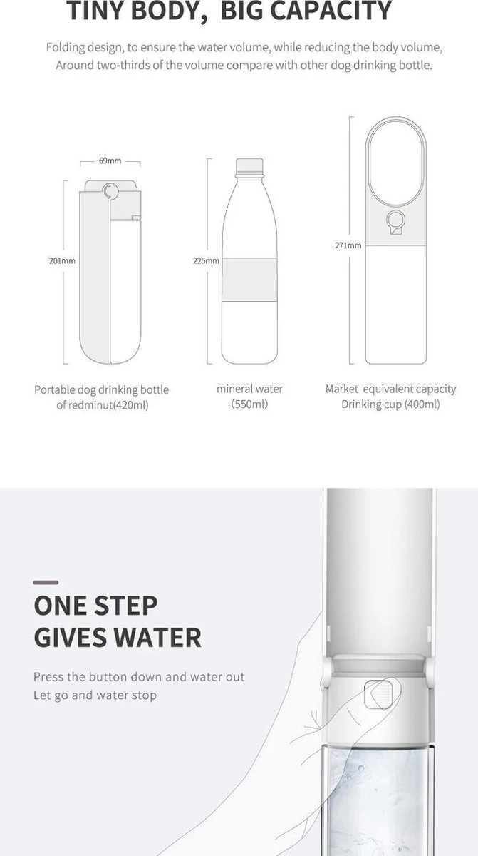 Vouwbare Honden Waterfles 420ml - Honden Fles Water - Honden Bidon - Honden Drinkfles - Paars 8 Vouwbare Honden Waterfles 420ml - Honden Fles Water - Honden Bidon - Honden Drinkfles - Paars - Image 6