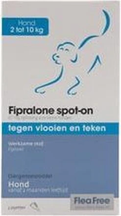 Flea Free Fipralone Spot-on Hond 2 Tot 10 Kg - 3 Pipet -Huisdierbenodigdheden Korting 673x1200 2