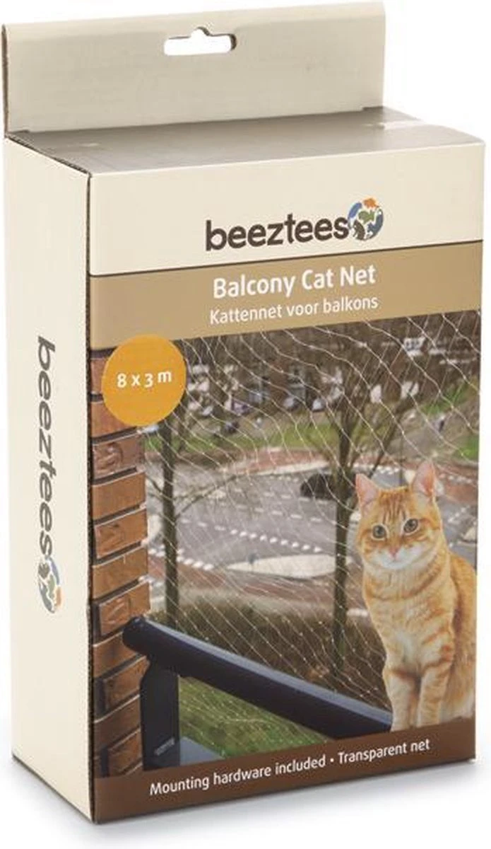 Beeztees - Kattennet - Voor Balkon - Transparant - 8x3 M 3 Beeztees - Kattennet - Voor Balkon - Transparant - 8x3 M