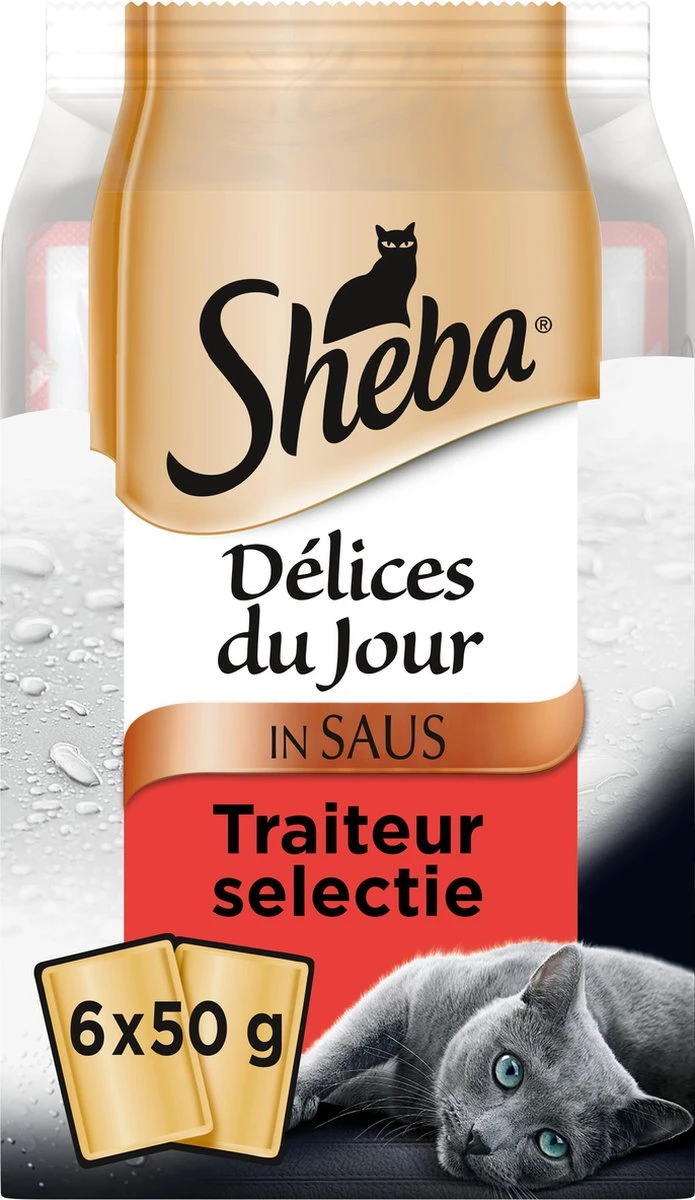 Sheba Delices Du Jour In Saus Katten Natvoer - Rund & Kip - 36 X 50 Gr 3 Sheba Delices Du Jour In Saus Katten Natvoer - Rund & Kip - 36 X 50 Gr