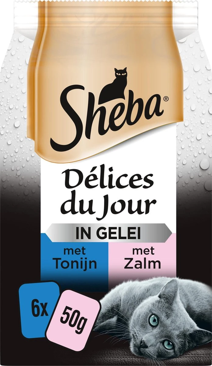 Sheba - Delices Du Jour - Katten Natvoer - In Gelei - Zalm & Tonijn - 36 X 50g 3 Sheba - Delices Du Jour - Katten Natvoer - In Gelei - Zalm & Tonijn - 36 X 50g