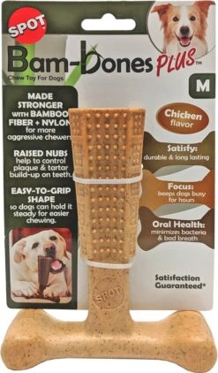 Spot Bam-Bones Plus Easy Grip - Veilig Kauwbot Voor Honden - Speciaal Voor Sterke Kauwers - Verzorgt Het Gebit Van De Hond - Rund Of Kip - S/M/L - Maat: Large, Smaak: Kip -Huisdierbenodigdheden Korting 702x1200 1