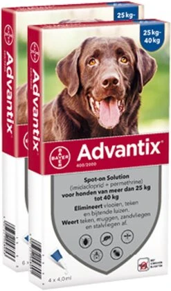 Bayer Advantix Spot-on 400/2000 25+ Kg - 4 Pipetten -Huisdierbenodigdheden Korting 706x1200 2