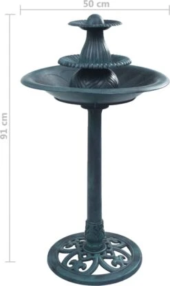 VidaXL Vogelbadje Met Fontein 50x91 Cm Kunststof Groen -Huisdierbenodigdheden Korting 713x1200 7