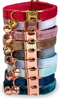 ACE Pets Kattenhalsband Met Belletje – Halsband Kat & Kitten - Kittenhalsband & Kattenbandje - Kattenbelletje - Pluche Velvet - Groen -Huisdierbenodigdheden Korting 731x1200 3