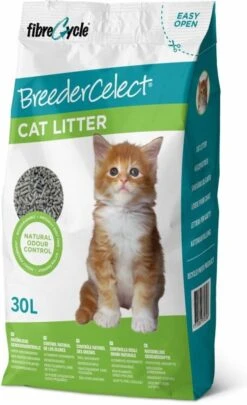 BreederCelect 100% Gerecycled - Kattenbakvulling - 30 L