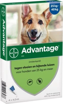Bayer Anti Vlooienmiddel Advantage 400 25 - 40 Kg - 4 Pipetten -Huisdierbenodigdheden Korting 734x1200 3