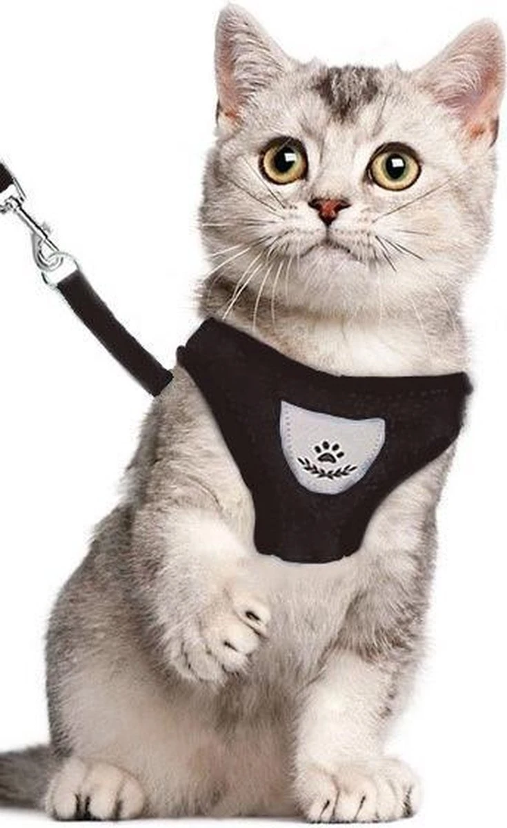 Merkloos Kattentuigje - Kattenharnas - Kattentuig Met Looplijn - Hondentuigje - Hondenharnas - Zwart - Maat S 3 Merkloos Kattentuigje - Kattenharnas - Kattentuig Met Looplijn - Hondentuigje - Hondenharnas - Zwart - Maat S