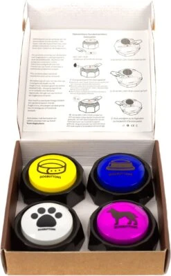 Dogbuttons® – PETIFY PREMIUM Praatknoppen –4 Stuks - Praatknop – Hond – Opneembare Knoppen – Hond Praten – Hondentraining – Praatknoppen – Dog Button – Hondenknop – Huisdier – Honden Speelgoed Intelligentie – Praten Met Hond – Laat Uw Hond Spreken! -Huisdierbenodigdheden Korting 742x1200 2