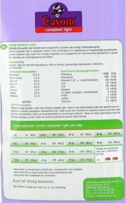 Cavom Compleet Light - 20 KG -Huisdierbenodigdheden Korting 745x1200