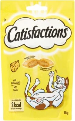 Catisfactions Kattensnoepjes - Kaas - Kattensnack - 60 G - 1 Zakje -Huisdierbenodigdheden Korting 746x1200 1