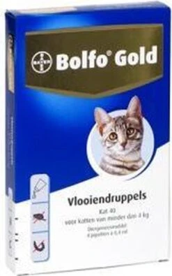 Bayer Bolfo Gold 40 Anti Vlooienmiddel - Kat - 0 Tot 4 Kg - 4 Pipetten -Huisdierbenodigdheden Korting 751x1200 2