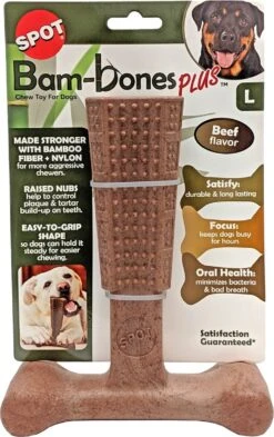 Spot Bam-Bones Plus Easy Grip - Veilig Kauwbot Voor Honden - Speciaal Voor Sterke Kauwers - Verzorgt Het Gebit Van De Hond - Rund Of Kip - S/M/L - Maat: Large, Smaak: Kip -Huisdierbenodigdheden Korting 755x1200
