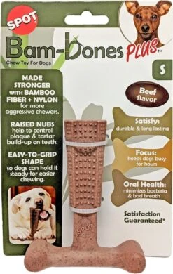 Spot Bam-Bones Plus Easy Grip - Veilig Kauwbot Voor Honden - Speciaal Voor Sterke Kauwers - Verzorgt Het Gebit Van De Hond - Rund Of Kip - S/M/L - Maat: Large, Smaak: Kip -Huisdierbenodigdheden Korting 760x1200 1