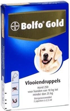 Bayer Bolfo Gold 100 Anti Vlooienmiddel Hond - 4 Tot 10 Kg - 2 Pipetten -Huisdierbenodigdheden Korting 760x1200