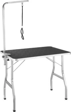 Tectake- Trimtafel Met Lus - Tafelhoogte: 76 Cm - Zwart / Grijs - 402892