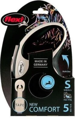 Flexi Rollijn New Comfort Tape L 8 M - Hondenriem - Zwart&Lichtgrijs -Huisdierbenodigdheden Korting 764x1200