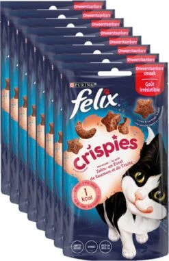 Felix Crispies - Kattensnacks Zalm & Forel - 8 X 45g -Huisdierbenodigdheden Korting 778x1200 10