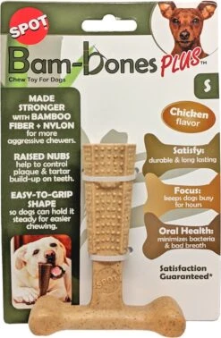 Spot Bam-Bones Plus Easy Grip - Veilig Kauwbot Voor Honden - Speciaal Voor Sterke Kauwers - Verzorgt Het Gebit Van De Hond - Rund Of Kip - S/M/L - Maat: Large, Smaak: Kip -Huisdierbenodigdheden Korting 784x1200 1