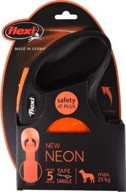 Flexi New Neon Tape - Hondenriem - Zwart/Oranje - M - 5 M - (<25 Kg) -Huisdierbenodigdheden Korting 791x1200 1